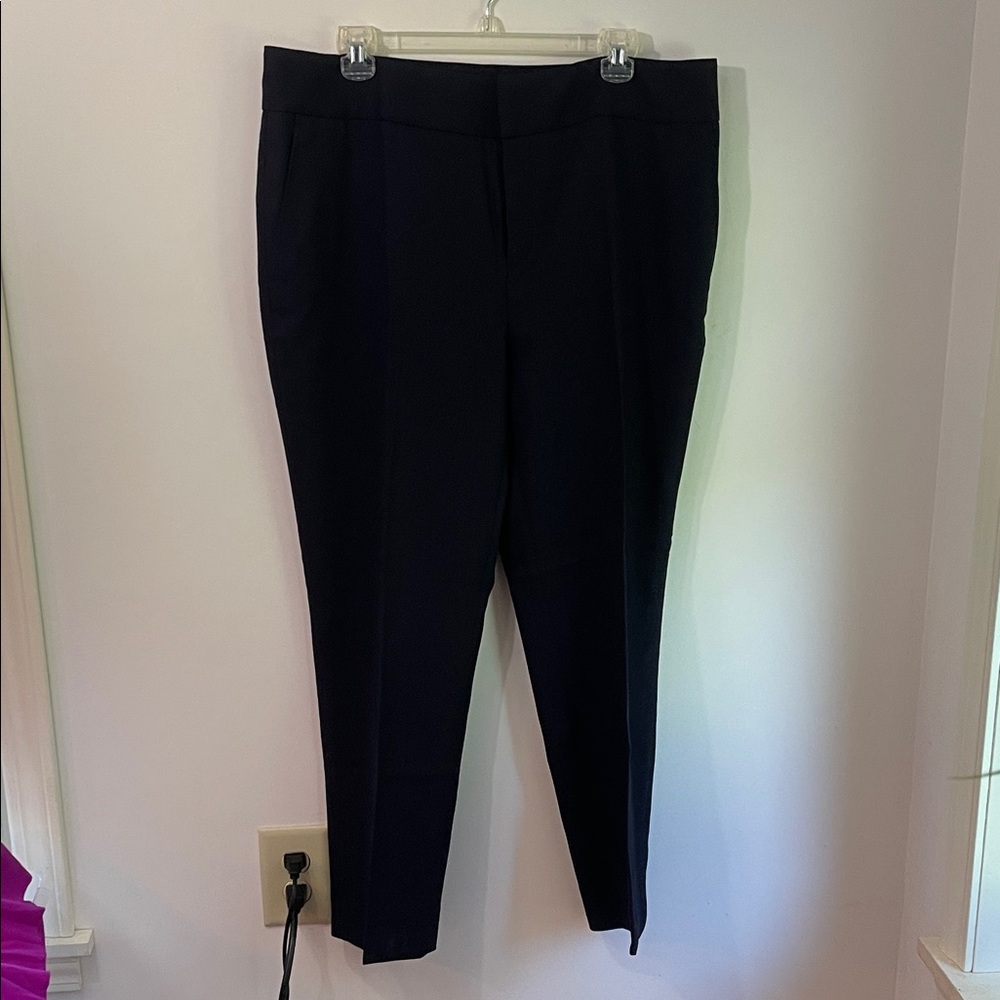 Suistudio Women Straight Leg Cecil Lane Classic Navy Lightweight Woven Pants 12